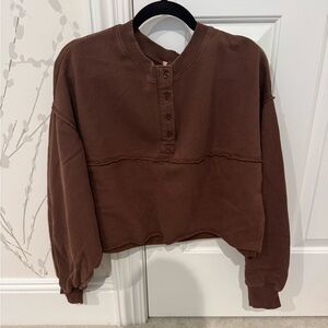 Brown Cropped Sweatshirt